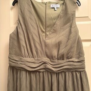 New Siena Olive Green Chiffon Midi Dress Size 1X (size 16W)